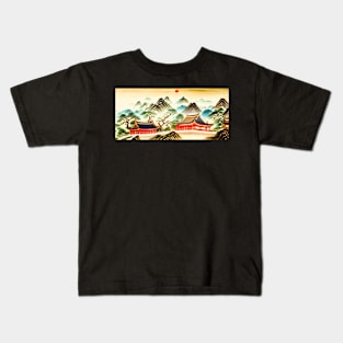 Temple complex in Vietnam, motif 1 Kids T-Shirt